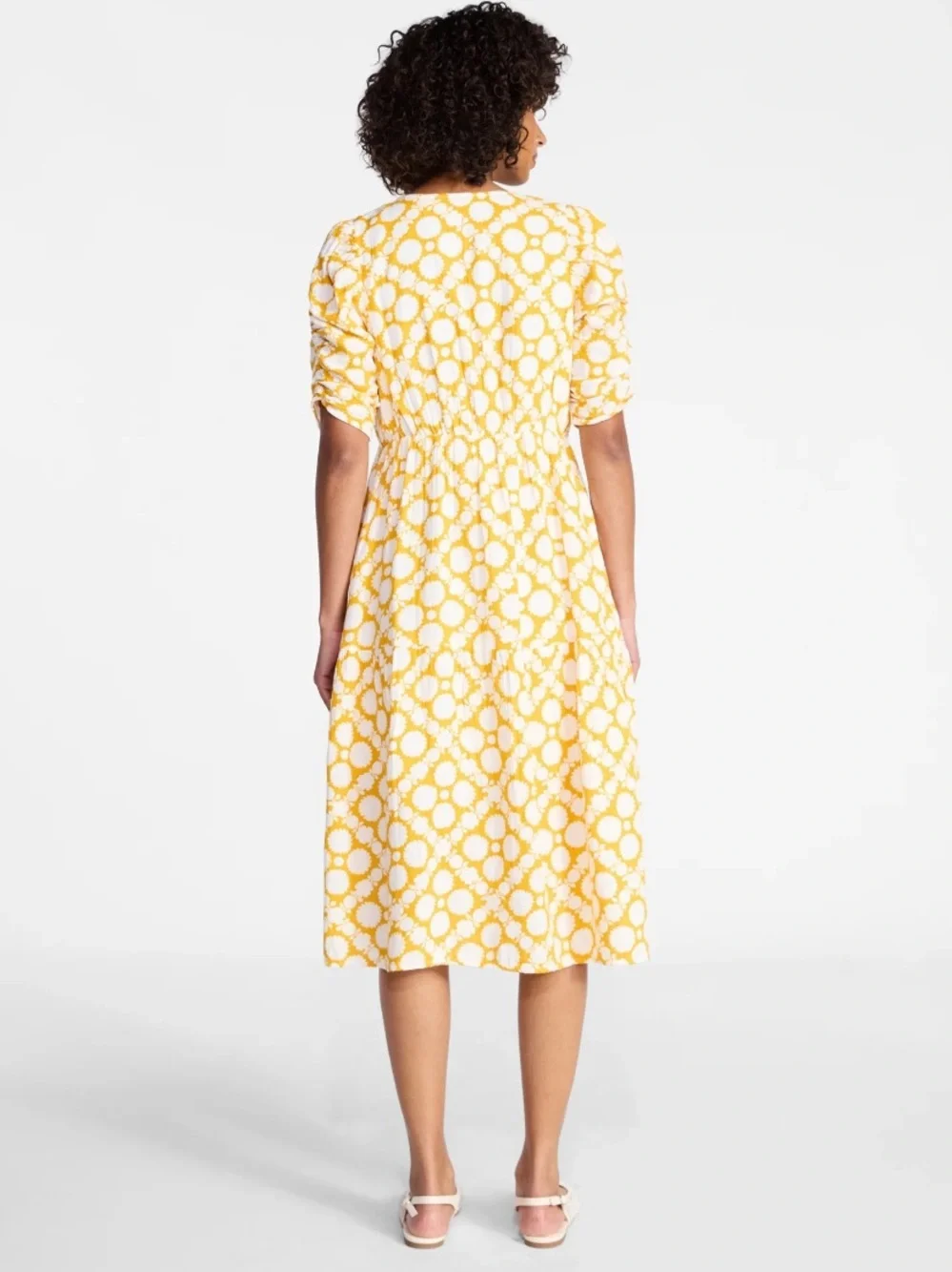NWT! Time and Tru Women's Cotton Tiered Midi Dress with Elbow Length Sleeves SzM - Picture 2 of 12